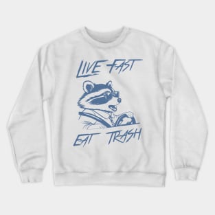 Funny Raccoon Live Fast Eat Trash Street Cats Squad Crewneck Sweatshirt